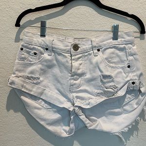One teaspoon white denim shorts
